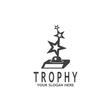 Simple Trophy logo design Vector Templateのイラスト素材