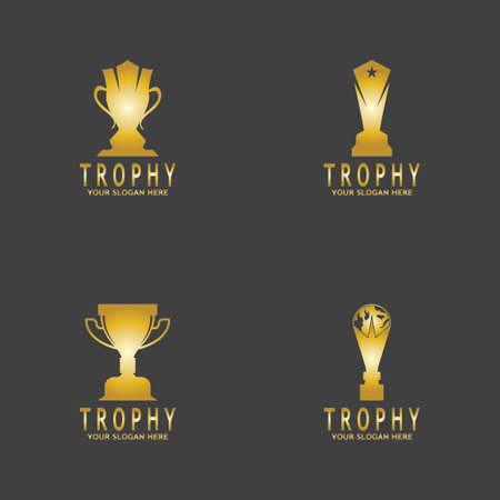 Simple Trophy logo design Vector Templateのイラスト素材