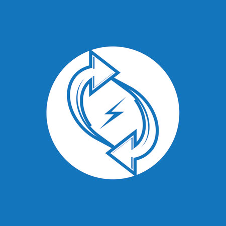 Recycle power logo vector template illustrationのイラスト素材