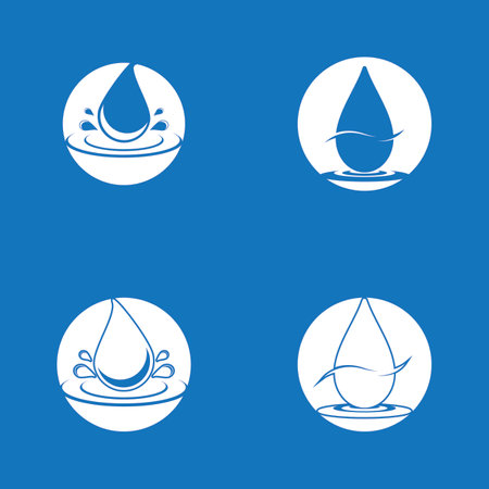 Water drop icon and symbol vector templateのイラスト素材