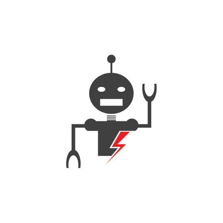 Robot logo template vector icon illustration designのイラスト素材
