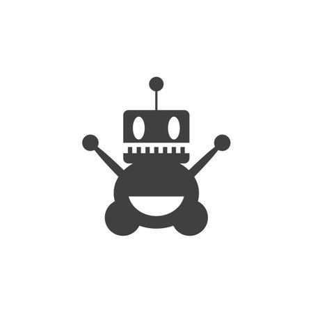 Robot logo template vector icon illustration designのイラスト素材