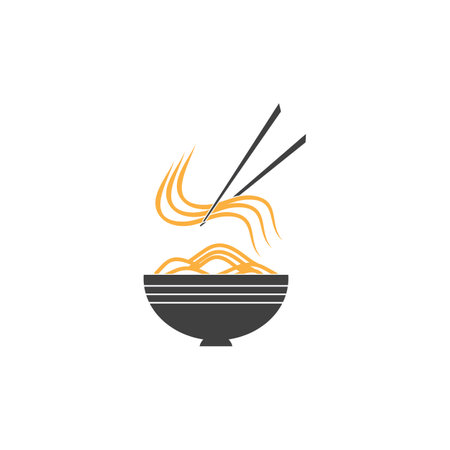 Noodle food  noodle bowl logo vector illustrationのイラスト素材