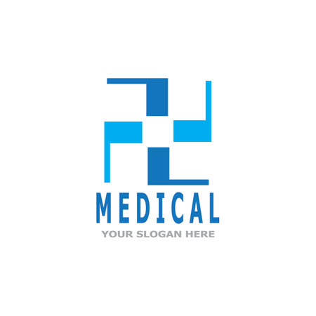 Medical cross health logo vector templateのイラスト素材