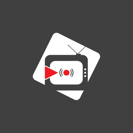 Live TV streaming logo vector template illustrationのイラスト素材