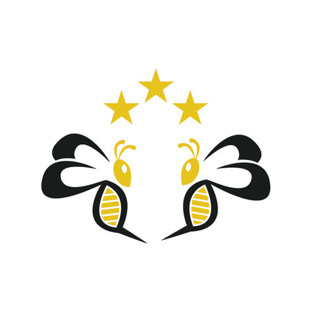 Bee Icon And Symbol Vector Template Illustrationのイラスト素材