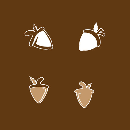 Acorn icon and symbol vector template illustrationのイラスト素材