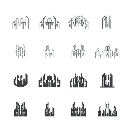 Modern City skyline . city silhouette. vector illustration in flat designのイラスト素材