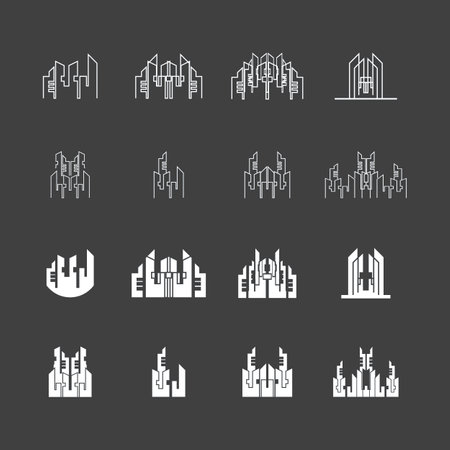Modern City skyline . city silhouette. vector illustration in flat designのイラスト素材