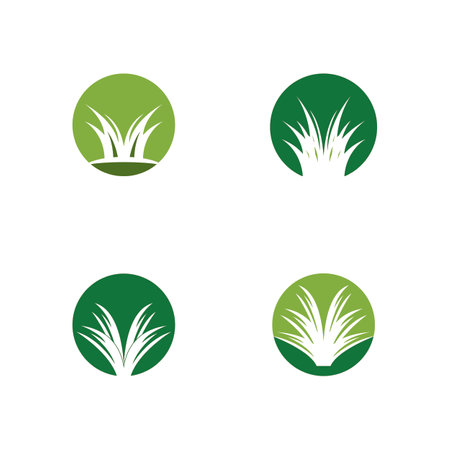 Nature grass icon and symbol vector templateのイラスト素材