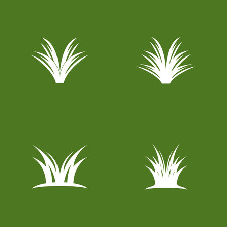 Nature grass icon and symbol vector templateのイラスト素材