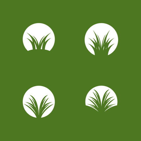 Nature grass icon and symbol vector templateのイラスト素材
