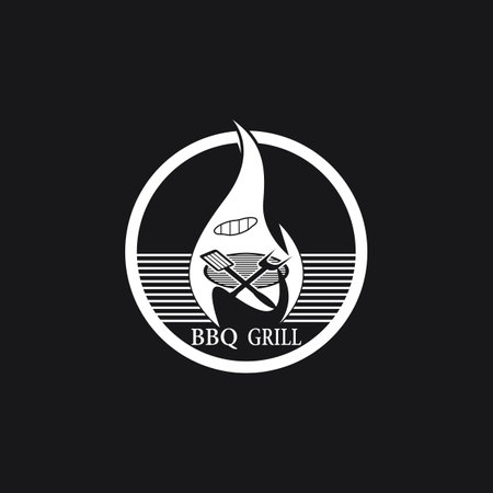 Barbeque grill icon vector template illustrationのイラスト素材