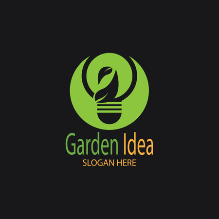 Nature Garden idea  smart idea garden  Green idea  logo design vector illustrationのイラスト素材