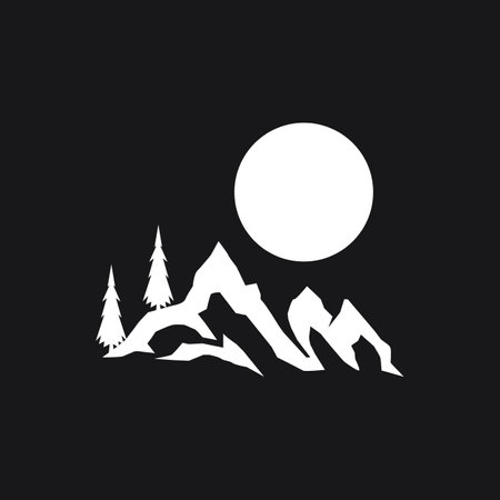 Sun Mountain Logo Icon Design â stock illustrationのイラスト素材