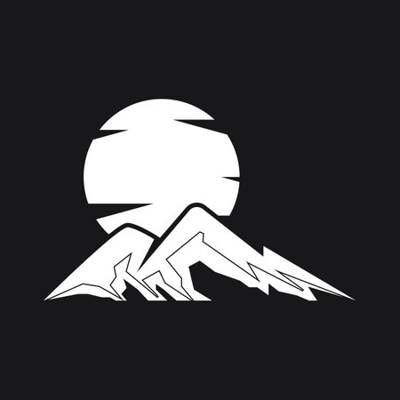 Sun Mountain Logo Icon Design â stock illustrationのイラスト素材