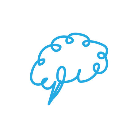 Illustration brain symbol with line artのイラスト素材