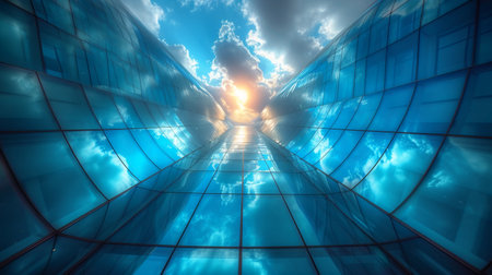 Abstract futuristic background. 3d rendering, 3d illustration. Architecture.の素材