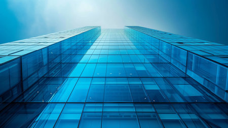 Skyscrapers in business district. Business concept. 3d renderingの素材