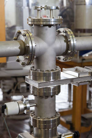 View of Important electronic and mechanical parts in ION Accelerator command room, CNC machined...