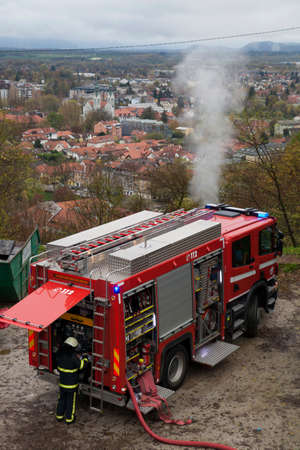 Ljubljana, Slovenia, 10 11 2013, Fire departments and emergency response teams will conduct disaster...