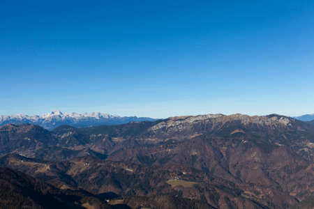 Beautiful views of Mount Triglav in the Julian Alps  highest mountain in Slovenia, Europe, space for textの写真素材