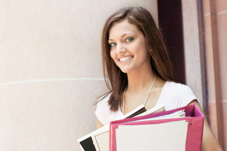 an attractive young student ready for class