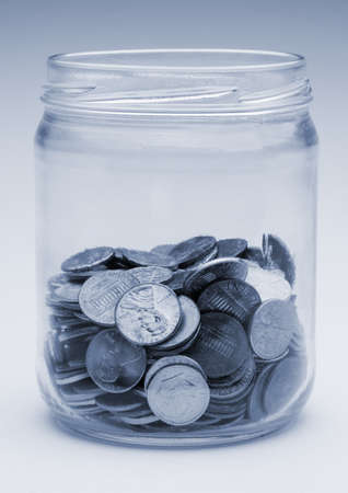 jar of US coinsの写真素材