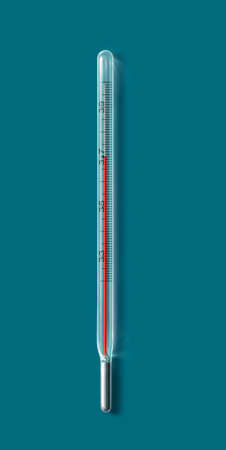Thermometer illustrations isolated in blue background
