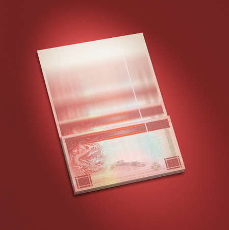 a stack of hongkong banknotes の写真素材