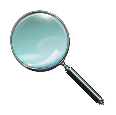 Magnifying Glass, Isolated On White ,illustration の写真素材