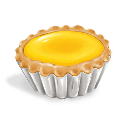 A illustration of hong kong style food egg tartの写真素材