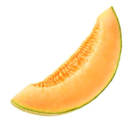 melon slice of illustration on white backgroundの写真素材