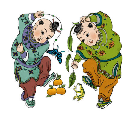 illustration of traditional Chinese Pattern and Drawing E22の写真素材
