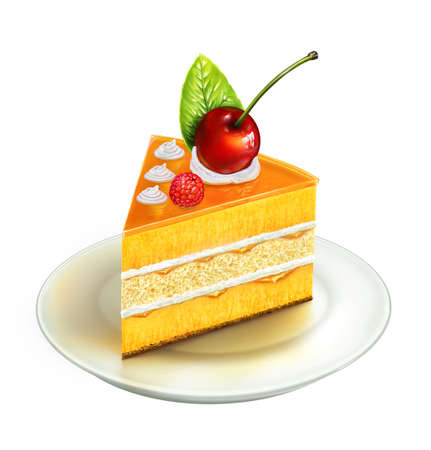 Piece of cake, illustrationの写真素材