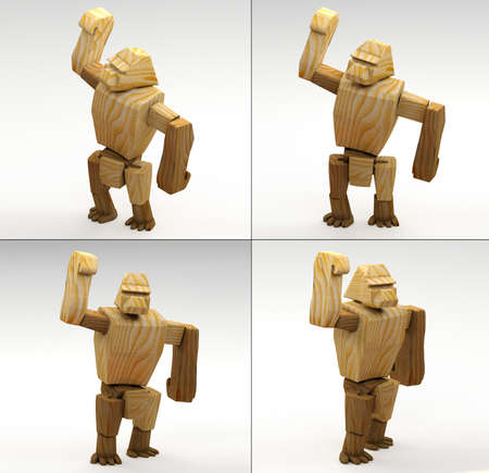 3DIllustration- 3D Rendering of wooden toysの写真素材
