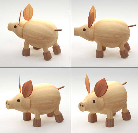 3DIllustration- 3D Rendering of wooden toysの写真素材