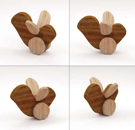 3DIllustration- 3D Rendering of wooden toysの写真素材