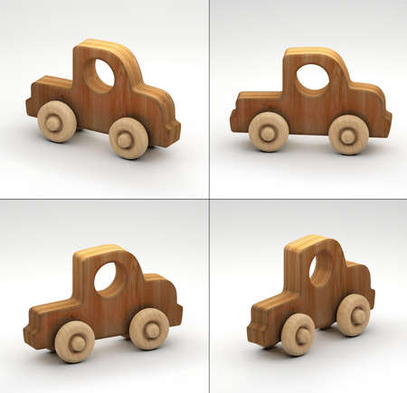 3DIllustration- 3D Rendering of wooden toysの写真素材