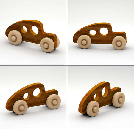 3DIllustration- 3D Rendering of wooden toysの写真素材
