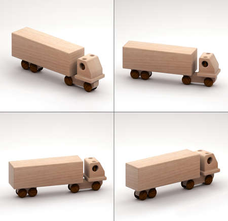 3DIllustration- 3D Rendering of wooden toysの写真素材