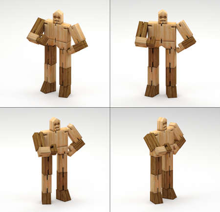 3DIllustration- 3D Rendering of wooden toysの写真素材