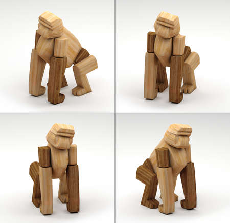 3DIllustration- 3D Rendering of wooden toysの写真素材