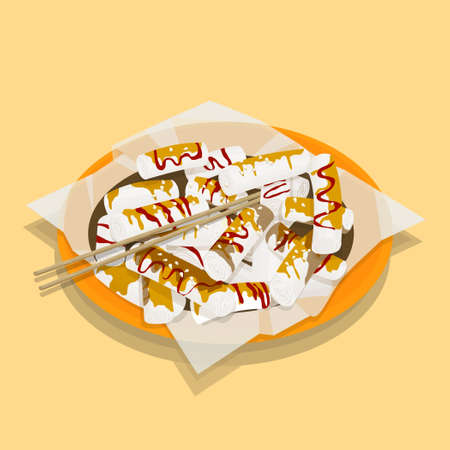 Illustration of Hong Kong style   rice rollの写真素材