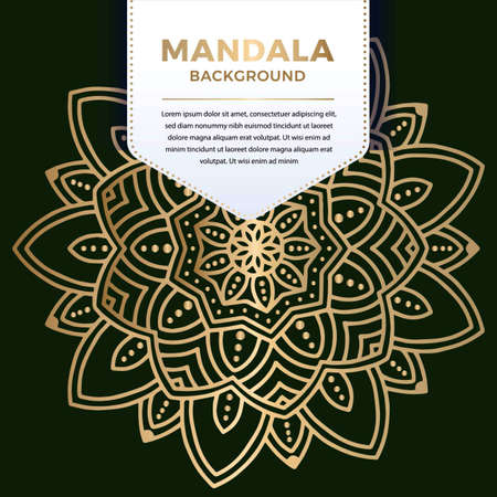 Luxury ornamental mandala Pattern Design in gold color Vector Illustrationのイラスト素材