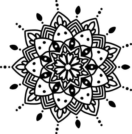 Luxury ornamental mandala Pattern Design in Black and White color Vector Illustration Designのイラスト素材