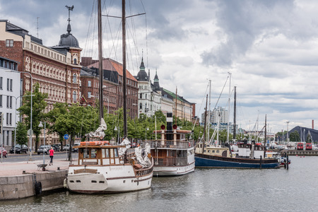 Helsinki seaside view on cloudy summer dayのeditorial素材