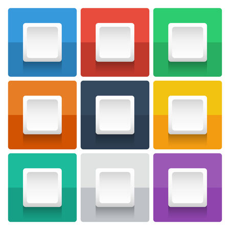 Square info graphic template on color background のイラスト素材
