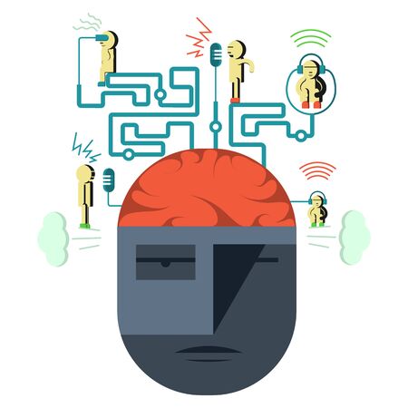 Human face abstract vector illustration.のイラスト素材