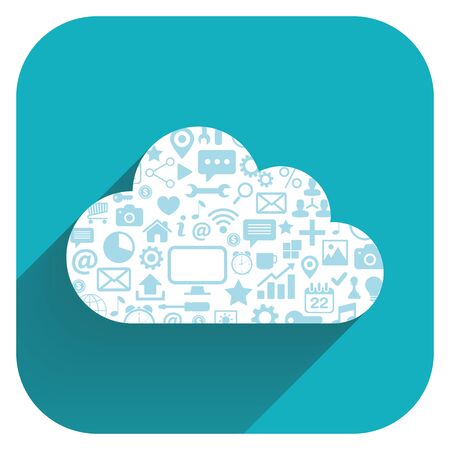 Cloud computing icon. Flat vector illustration.のイラスト素材